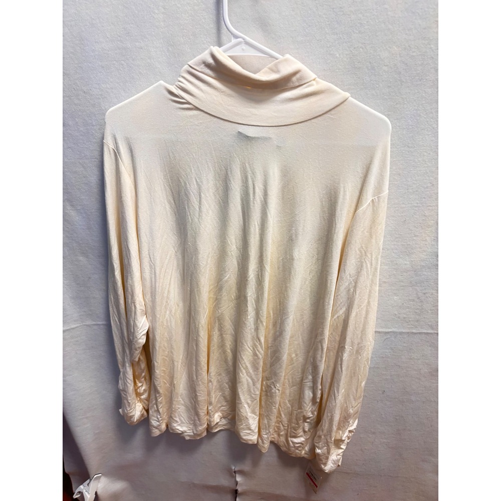 Semantiks Cream Beige Long Sleeve Turtleneck‎ Top Plus Size 3X